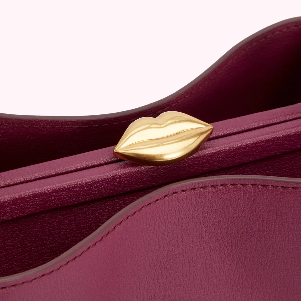 PEONY MEDIUM LEATHER RUBY