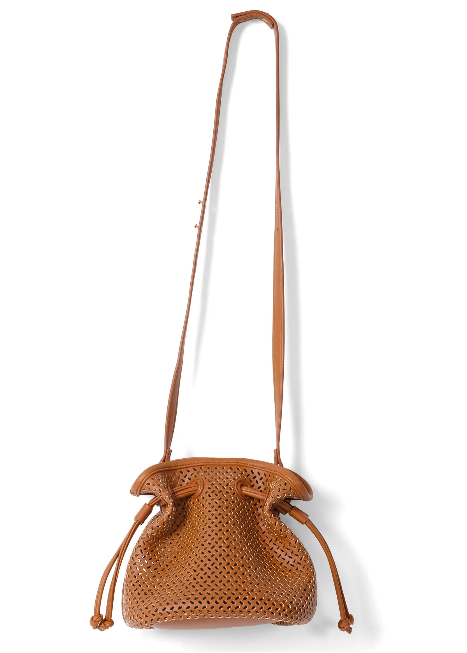 Perforated Handbag - Cognac