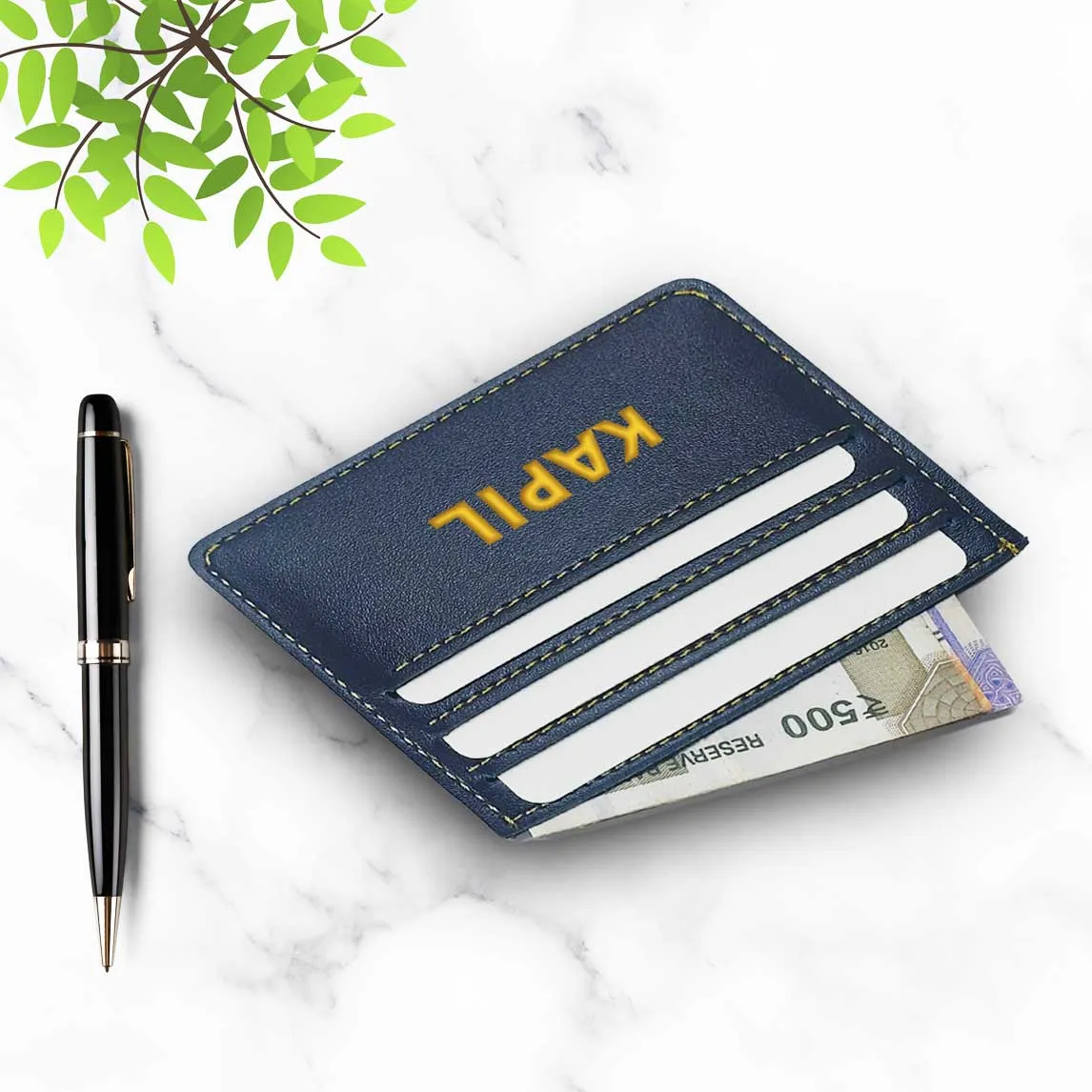 Personalized Credit Card Wallet Holder for Mens - Add Name