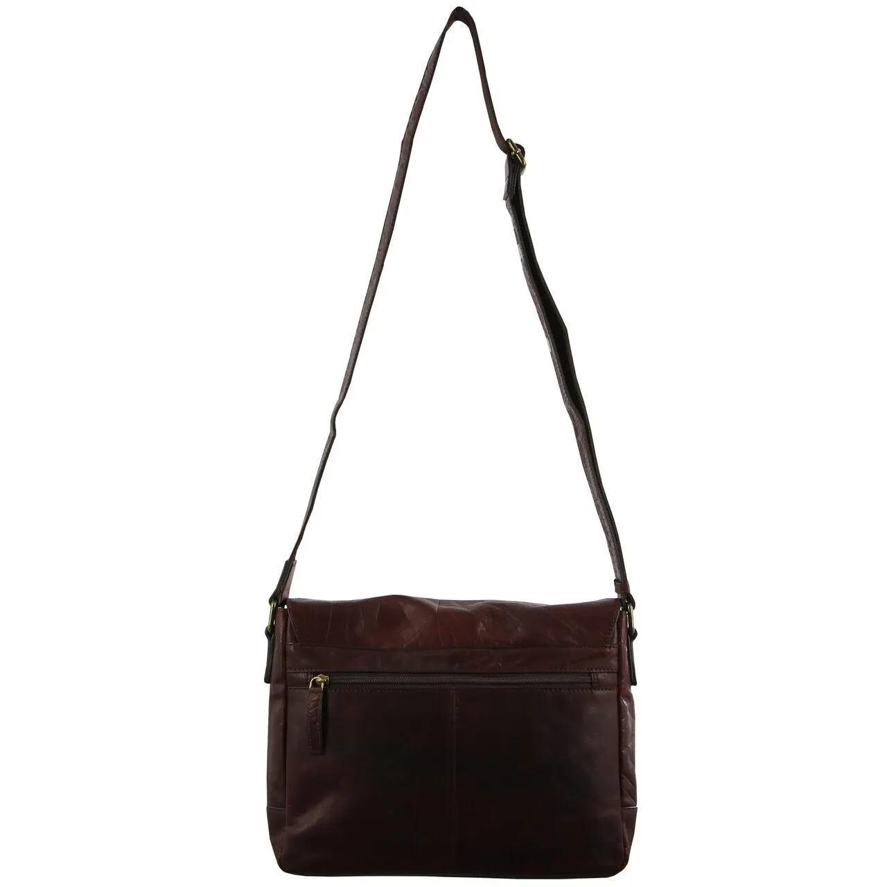 Pierre Cardin Rustic Leather 13" Laptop Messenger Bag (Chestnut)