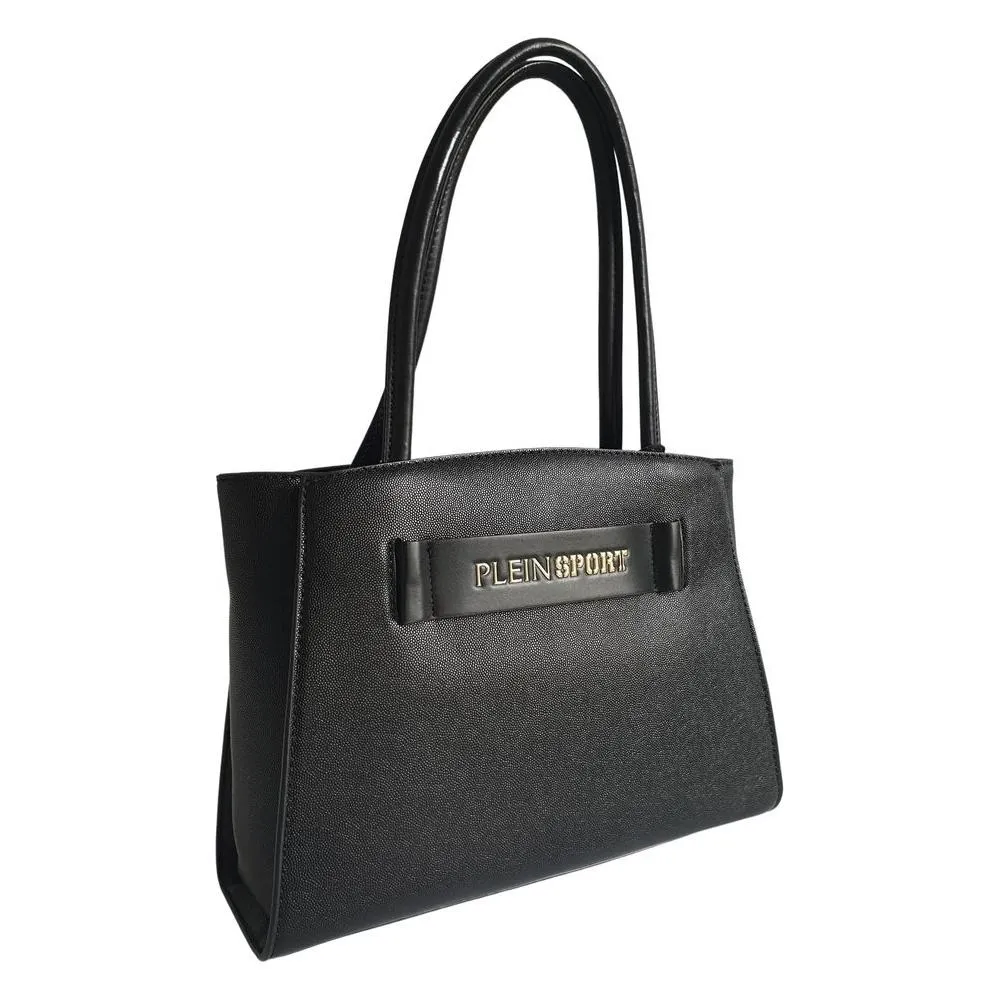 Plein Sport Sleek Black Three-Compartment Tote Bag