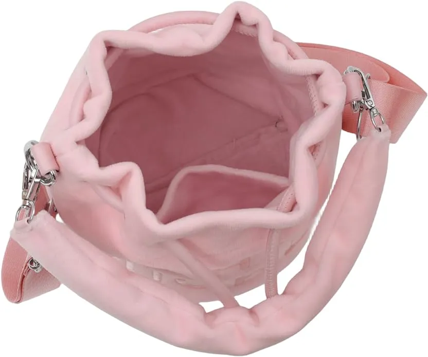 Pretty & Pink Velour Bucket Handbag