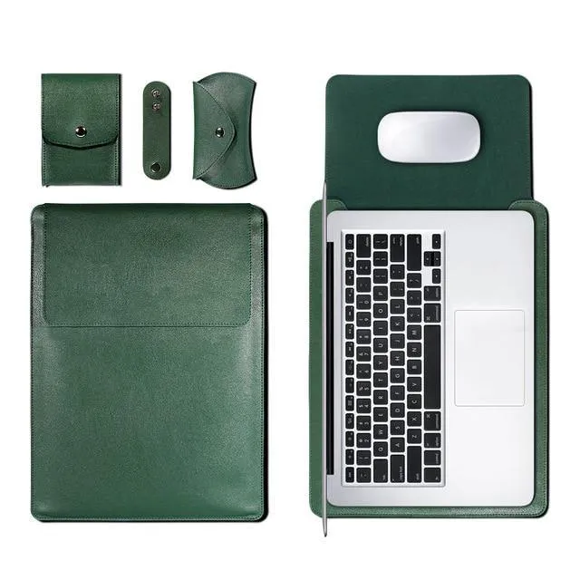 PU Leather Sleeve Bag Case For Macbook Air Pro 11 12 13 15 16 Cover