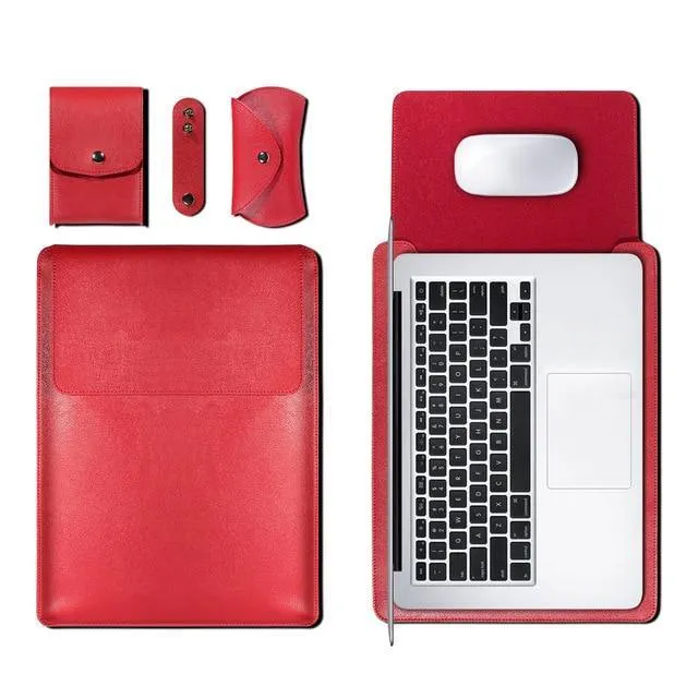 PU Leather Sleeve Bag Case For Macbook Air Pro 11 12 13 15 16 Cover