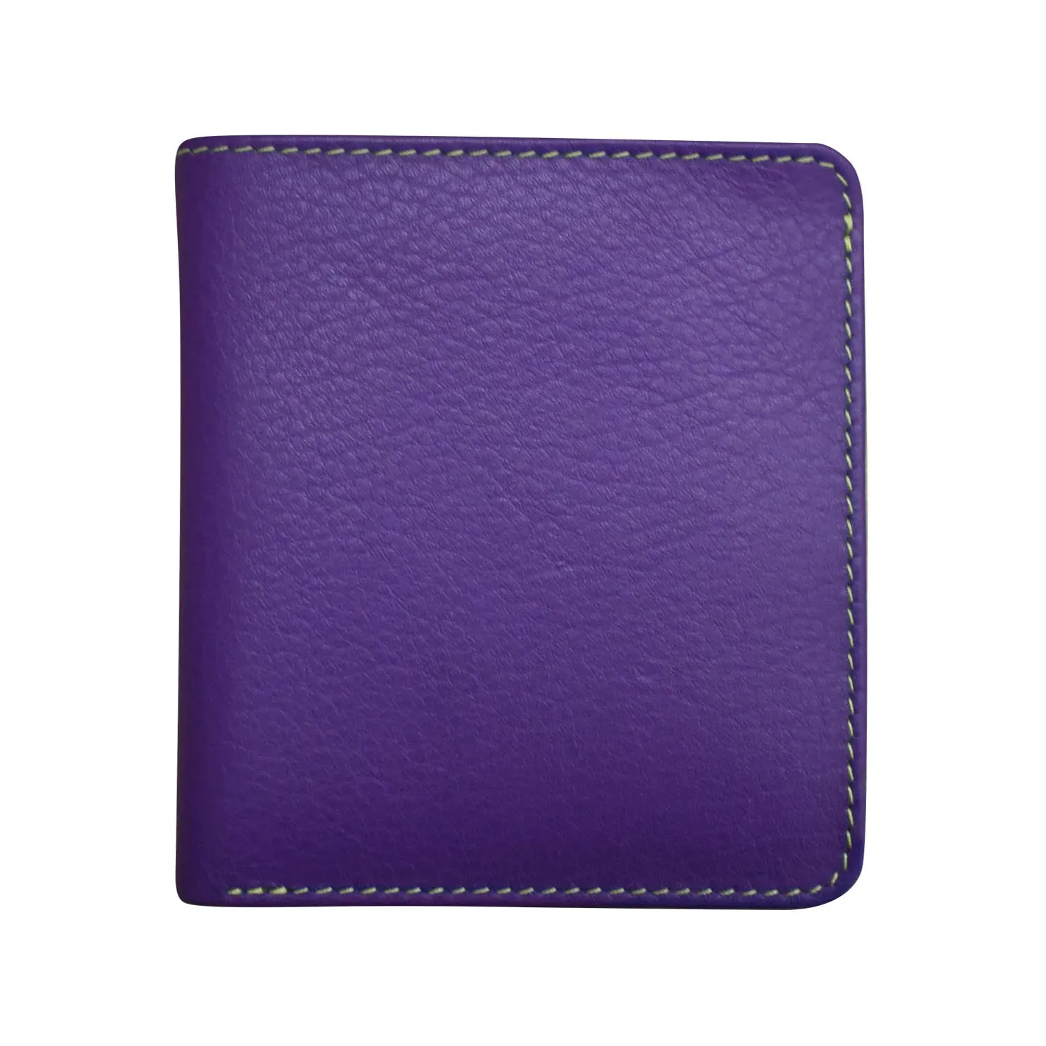 Purple/Pear-Two Tone Mini Bifold Rfid Leather Wallet