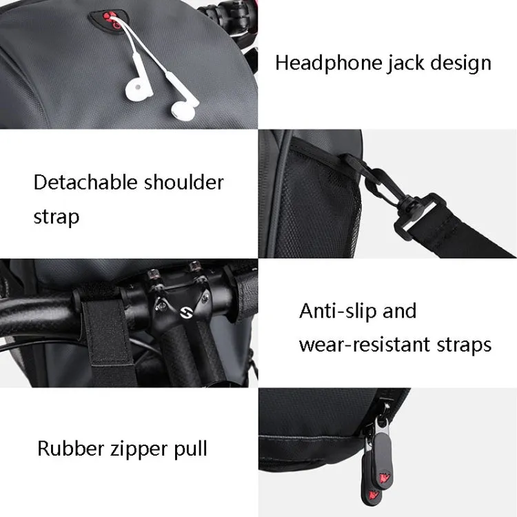 Rhinowalk TF920 Bicycle Handlebar Bag Multi-Function Big Capacity Bicycle Front Bag(Bue)