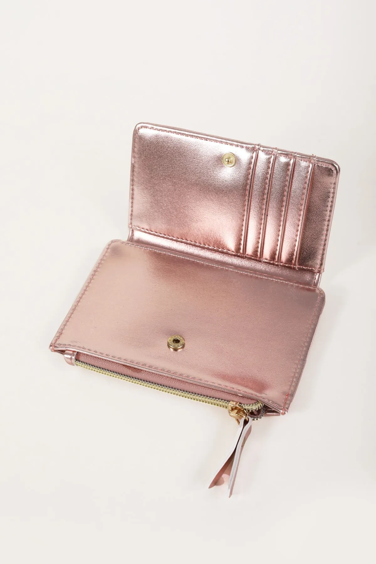 Rose Gold Metallic Purse & Key Ring Gift Set