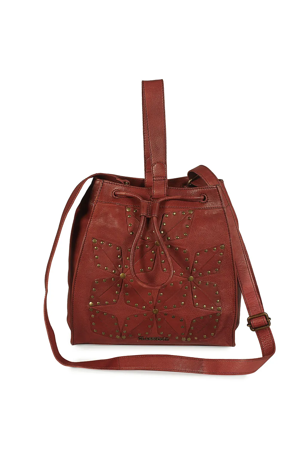 rouen diamond flowered bucket bag