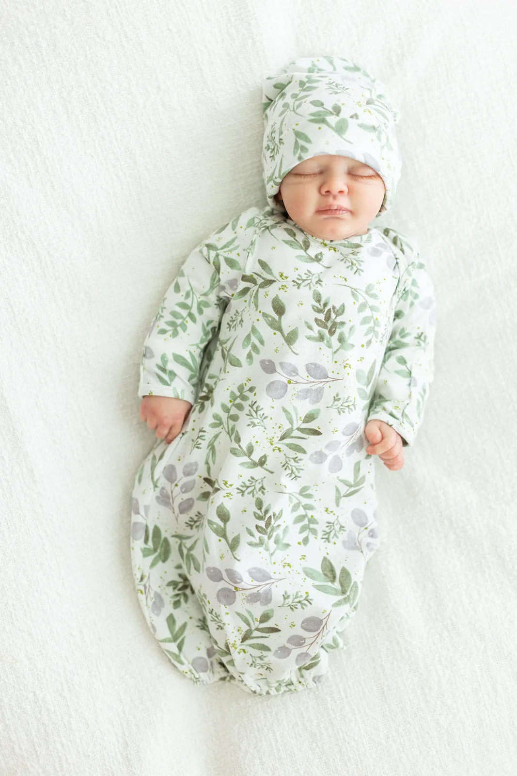 Sage Pregnancy Robe & Morgan Baby Gown & Hat Set