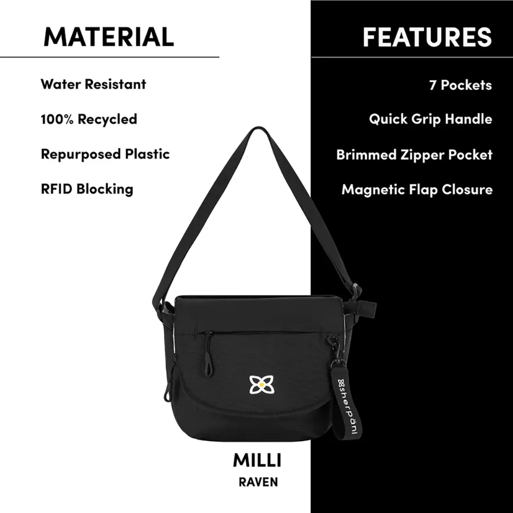 Sherpani Milli Raven Mini Messenger Bag (Women's)