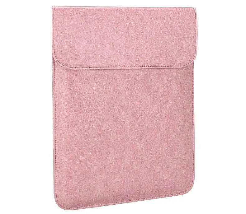 Sleek Men's Slim Leather Laptop Sleeve- Pink