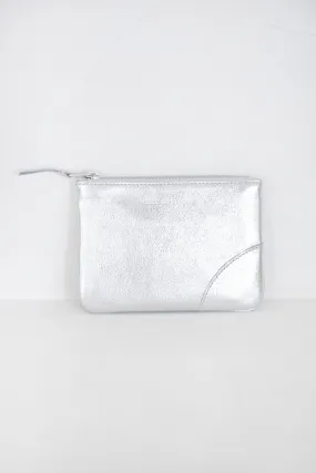 Small Metallic Coin Wallet, Silver