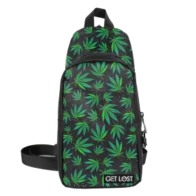 Smell-Proof Premium Convertible Shoulder Bag (GREEN LEAFS)