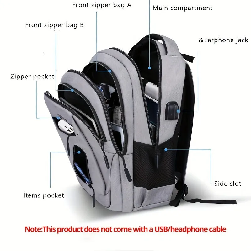 Spacious Laptop Backpack with Spine Protection and Multilayer Design