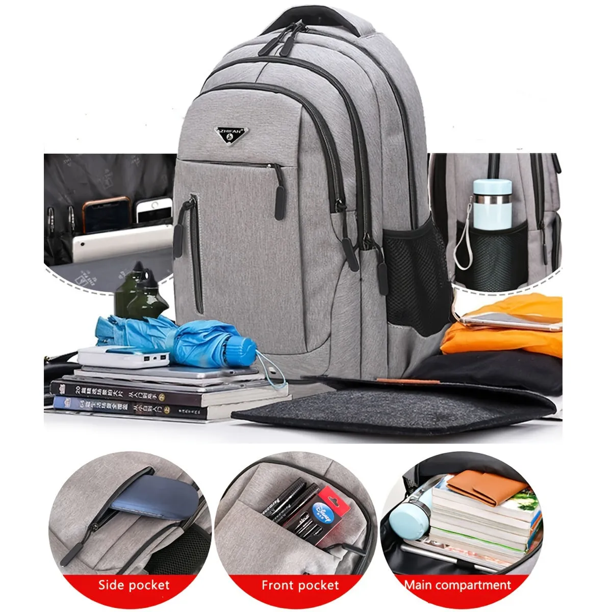 Spacious Laptop Backpack with Spine Protection and Multilayer Design