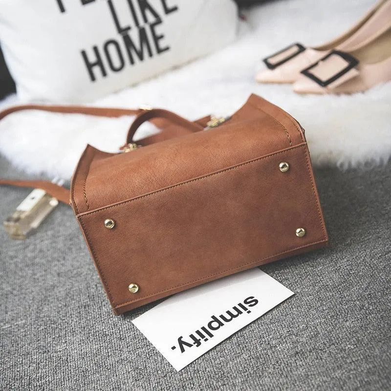 Suede Leather Handbag with Fur Ball