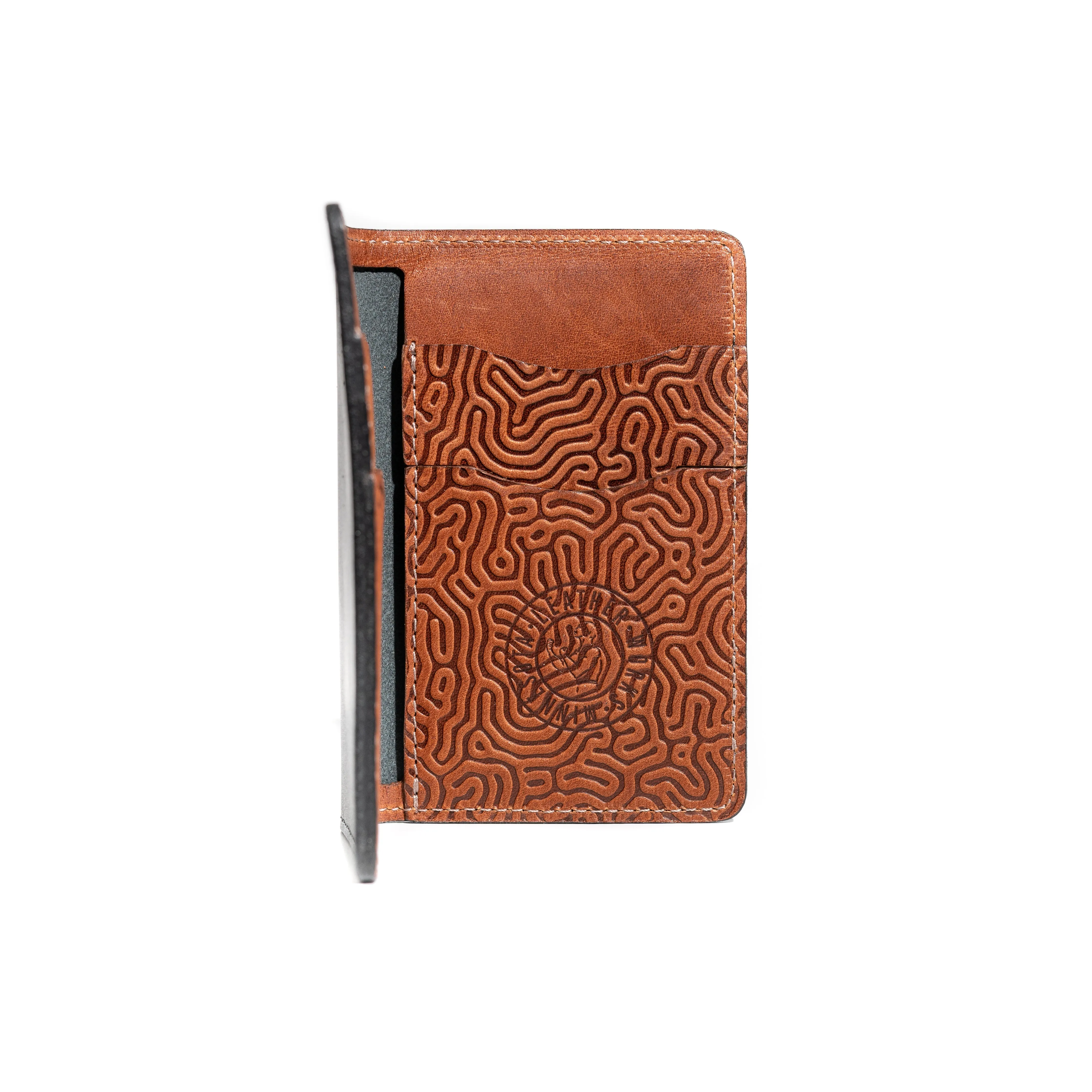 The Boxer Wallet - Black & Coral Saddle Tan