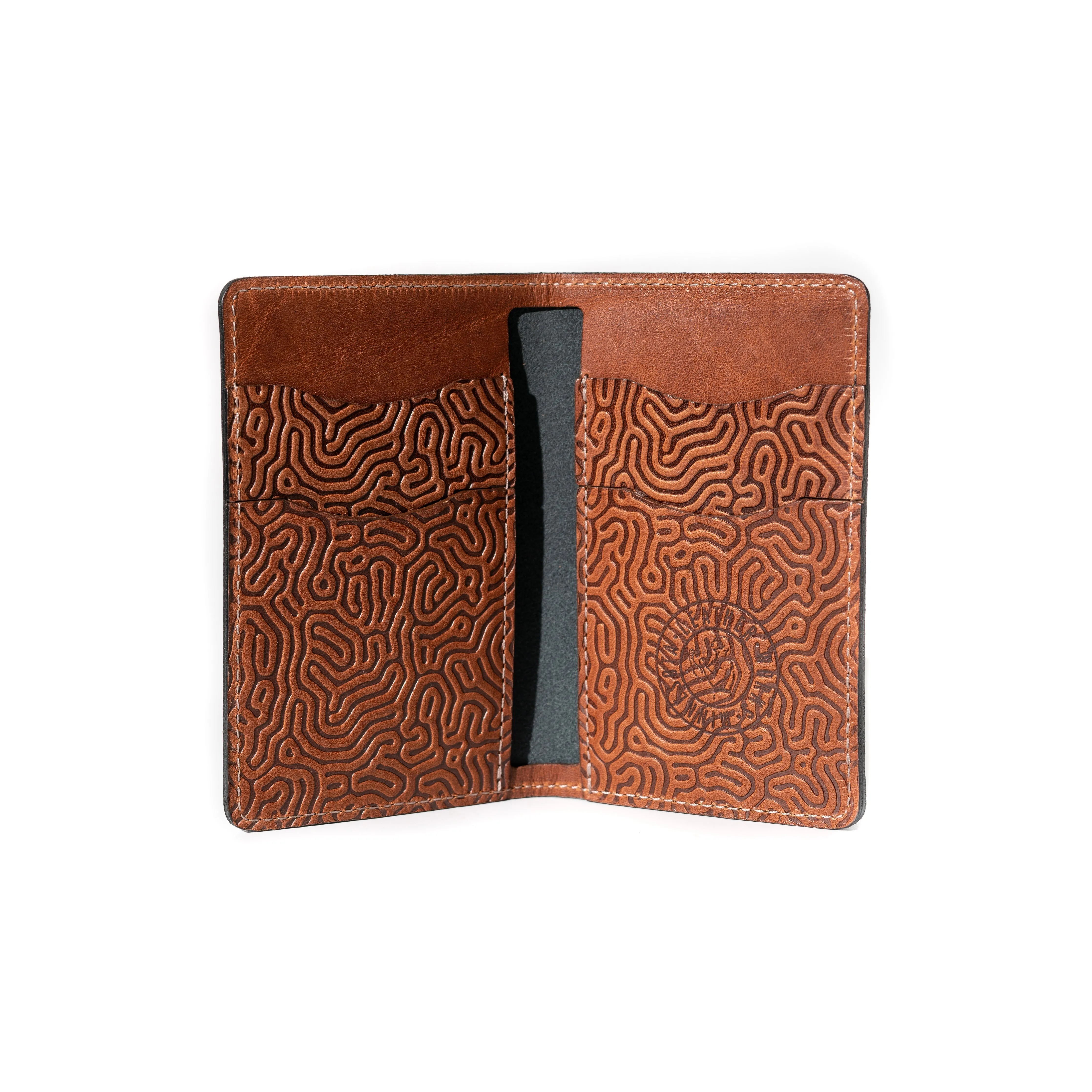 The Boxer Wallet - Black & Coral Saddle Tan