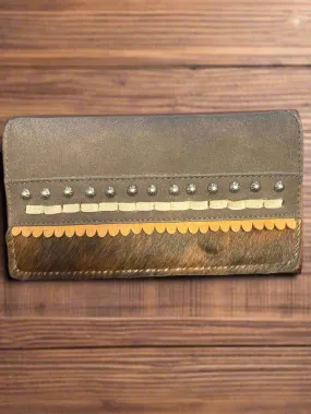 Trinity Ranch Hair-On Studded Secretary Wallet