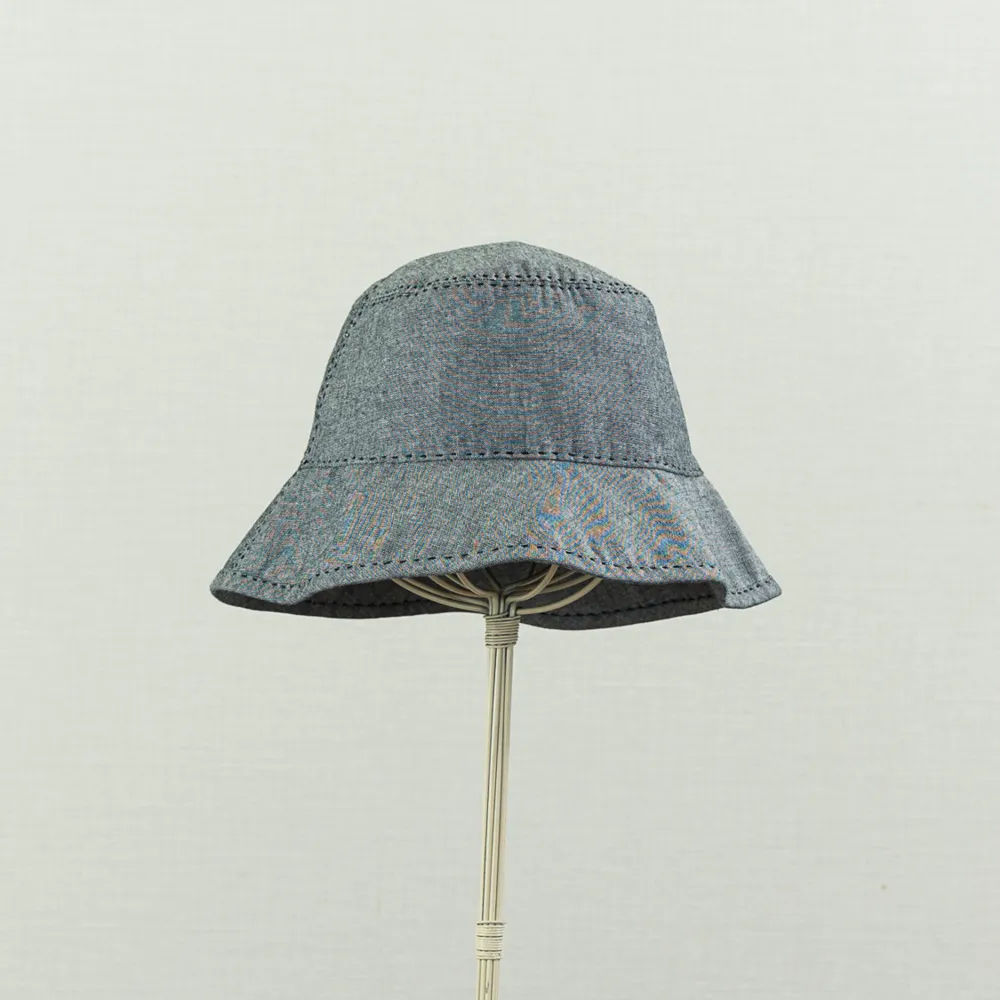 Tsuyumi Cotton Dungaree Sashiko Stitched Bucket Hat