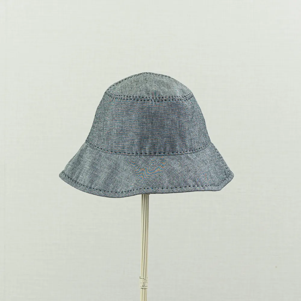 Tsuyumi Cotton Dungaree Sashiko Stitched Bucket Hat