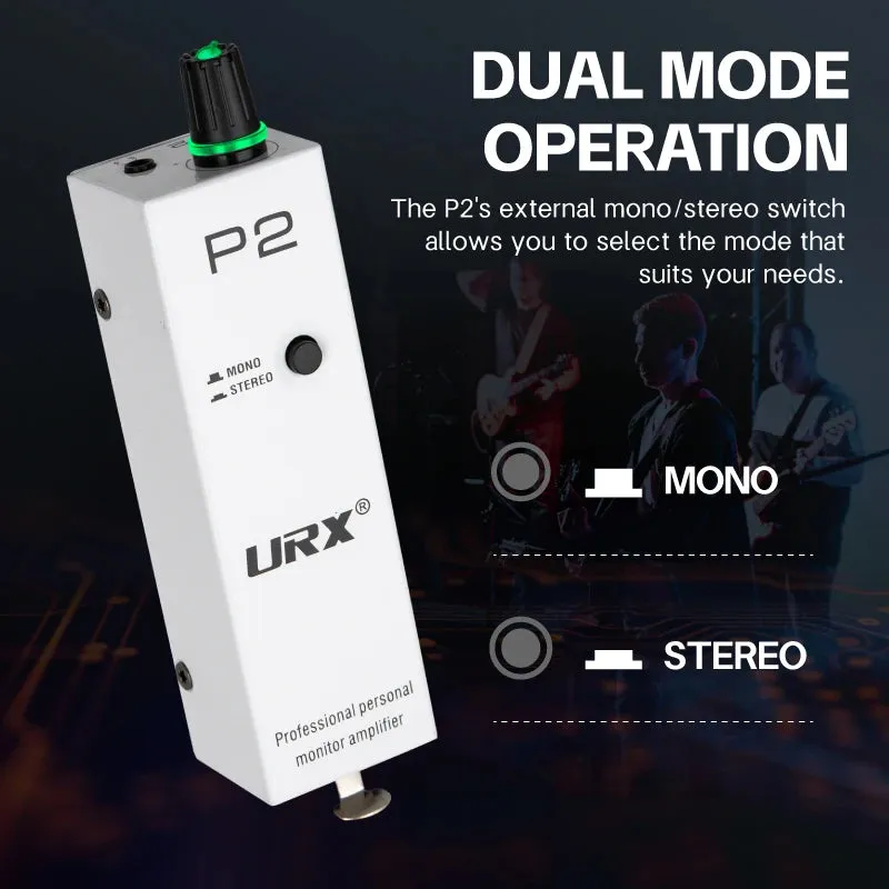 URX P2 Portable Headphone Amplifier, Personal Amplifier with XLR, TRS Input