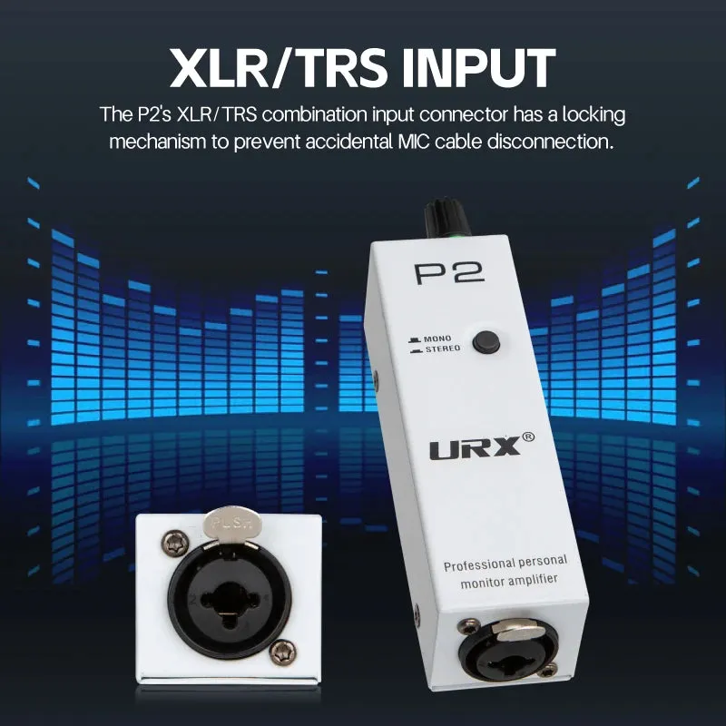 URX P2 Portable Headphone Amplifier, Personal Amplifier with XLR, TRS Input