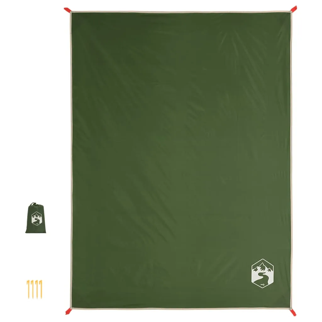 vidaXL Picnic Blanket with Pegs Green 205x155 cm