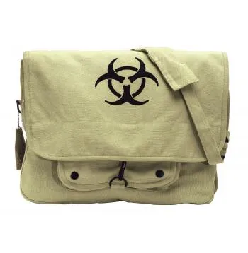 Vintage Style Canvas Paratrooper Bag w/ Bio-Hazard Symbol