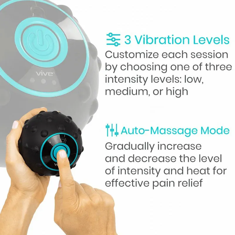 Vive Health Vibrating 3 Speed Massage Ball - Black