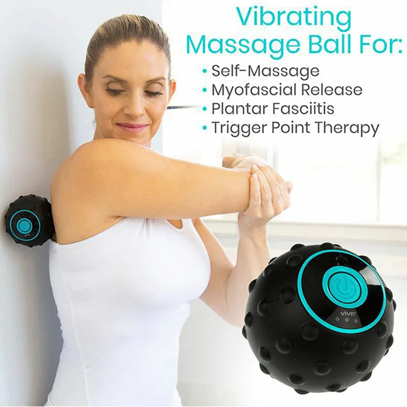 Vive Health Vibrating 3 Speed Massage Ball - Black