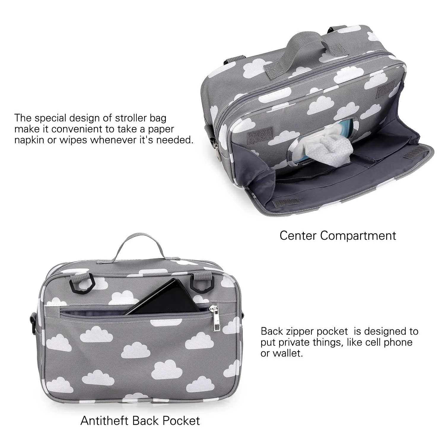 Waterproof Diaper Bag Large Capacity Mommy Travel Bag Multifunctional Maternity Mother Baby Stroller Bags Organizer