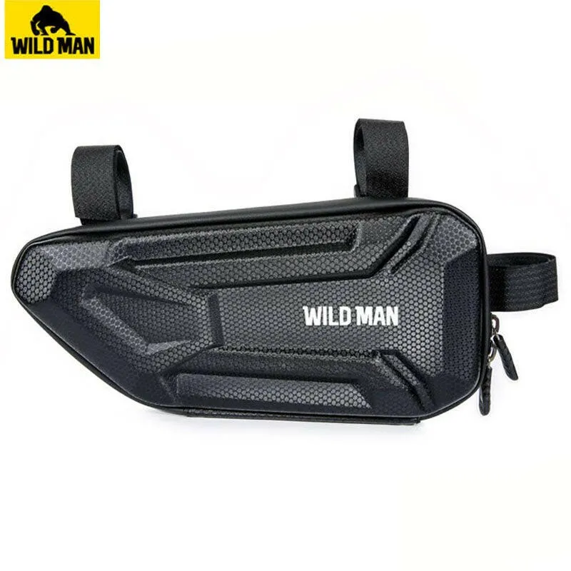 WILD MAN Rainproof Bicycle Bag Bike Triangle Tool Bag EVA Hard Shell Cycling Frame Bag Reflective Mtb Accessories