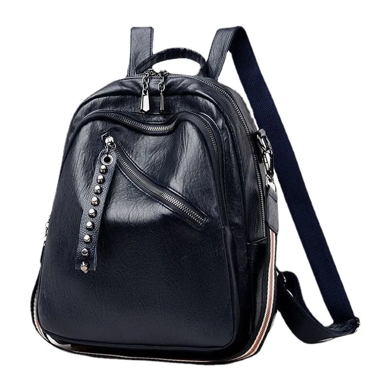 Women Multi-shoulder Strap Headphone Hole Design Backpack Large Capacity Shoulder Bag Handbag