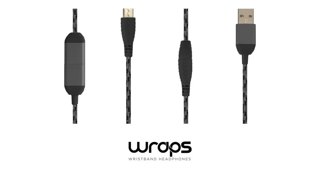 WRAPS Classic In-ear Headphone & Micro Charger Cable Bundle