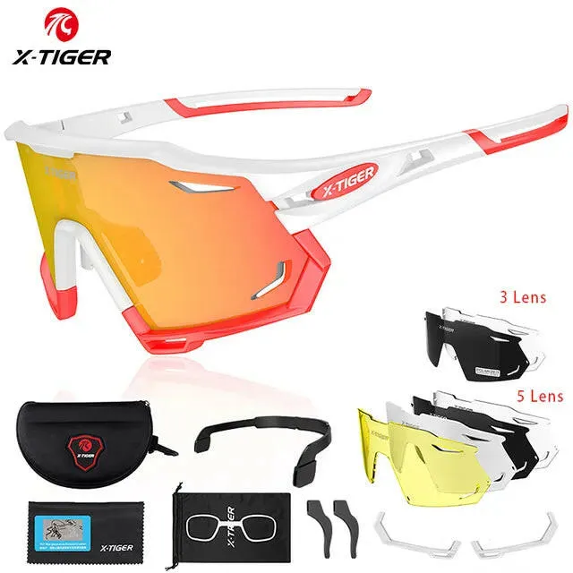 X-TIGER Cycling Sunglasses UV400 Protect Cycling Glasses Sports Polarized Men Bicycle Sunglasses MTB Racing Bike Glasses Eyewear