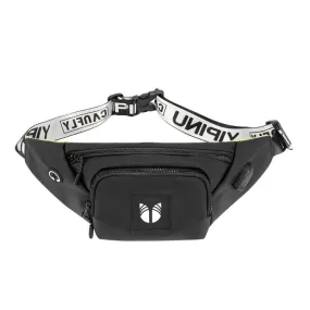 YIPINU YPU-DS Fashion Chest Bag Messenger Bag Waist Bag Waterproof Sports Mobile Phone Bag with External USB Port(Black)