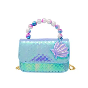 ZOM Mermaid Pearl Handle Seashell Bag in Blue