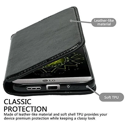 ZTE Majesty Pro, Majesty Pro Plus, Tempo Cover, Pu Leather Magnetic Fold[Kickstand] Wallet Case with ID & Card Slots - Black