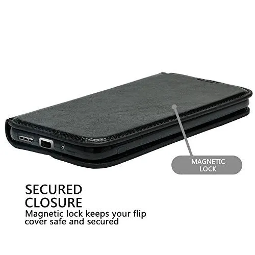 ZTE Majesty Pro, Majesty Pro Plus, Tempo Cover, Pu Leather Magnetic Fold[Kickstand] Wallet Case with ID & Card Slots - Black